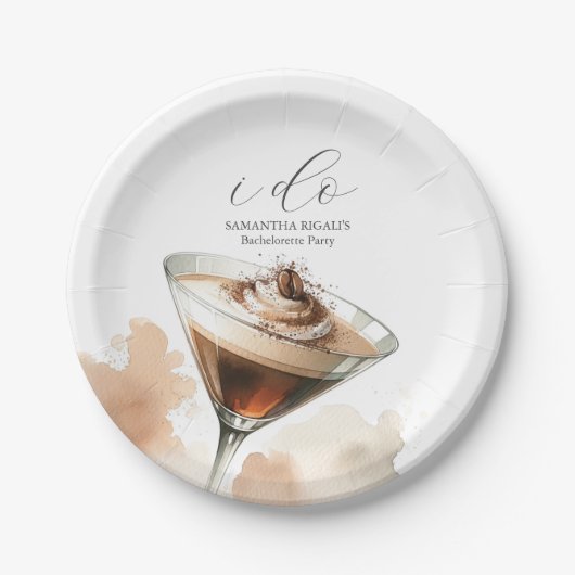 使い捨てブライダルシャワープレートエスプレッソテーマ ペーパープレート (正面)