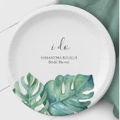 使い捨てブライダルシャワープレートパーム葉 ペーパープレート