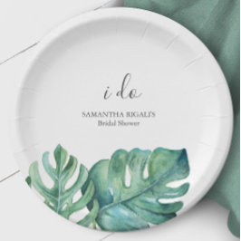 使い捨てブライダルシャワープレートパーム葉 ペーパープレート