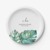 使い捨てブライダルシャワープレートパーム葉 ペーパープレート (正面)