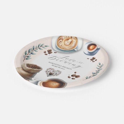 使い捨てブライダルシャワープレート愛は醸造 ペーパープレート (アングル)