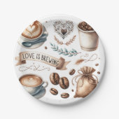 使い捨てブライダルシャワープレート愛は醸造 ペーパープレート (正面)