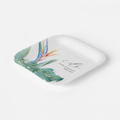 使い捨てブライダルシャワープレート熱帯花 ペーパープレート (傾斜あり)