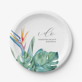 使い捨てブライダルシャワープレート熱帯花 ペーパープレート