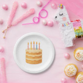 使い捨てプレートと写真のお誕生日ケーキ ペーパープレート (パーティー)