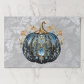 使い捨て美しい宝石で飾られた青いカボチャ ペーパーパッド (正面)