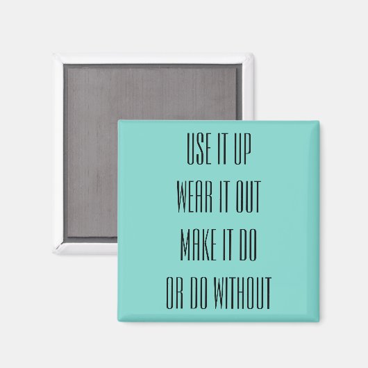 使い果たす、使い果たす衣服を出す マグネット (正面/裏面)