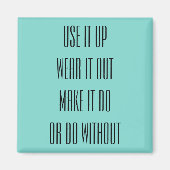 使い果たす、使い果たす衣服を出す マグネット (正面)