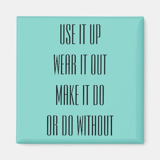 使い果たす、使い果たす衣服を出す マグネット (正面)