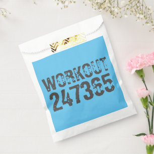 使い込まれたようなスクラッチ加工の文字 Workout 247365 ブルー フェイバーバッグ