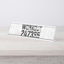 使い込まれたような風合いがかっこいい Workout 247365 ラスティックデザイン デスクネームプレート