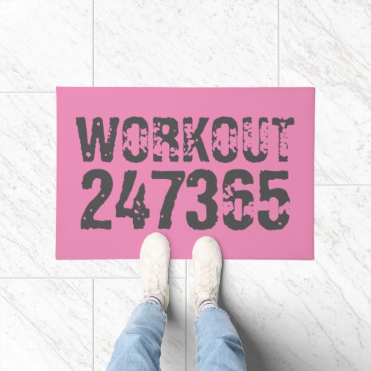 使い込まれたような風合いがかわいい Workout 247365 ピンク ドアマット (室内)