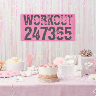 使い込まれたような風合いがかわいい Workout 247365 ピンク 横断幕