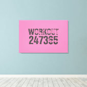 使い込まれたような風合いのWorkout 247365 ピンク キャンバスプリント (インサイチュ (ウッドフロア))