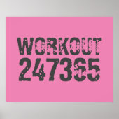 使い込まれたような風合いのWorkout 247365 ピンク ポスター (正面)