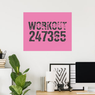 使い込まれたような風合いのWorkout 247365 ピンク ポスター