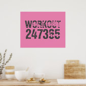 使い込まれたような風合いのWorkout 247365 ピンク ポスター (キッチン)