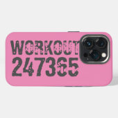 使い込まれたような風合いのWorkout 247365 ピンク iPhoneケース (裏面横)