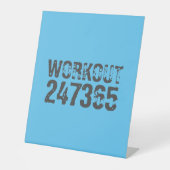 使い込まれたような風合いのWorkout 247365 ブルー 台座サイン (正面)