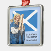 使徒とスコットランド国旗の聖アンドリュー メタルオーナメント (左)