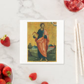 使徒の正統なアイコンの聖バーソロミュー スタンダードカクテルナプキン (インサイチュ)