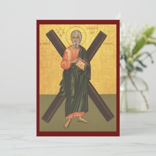 使徒の聖アンドリューのアイコン祈りの言葉カード シーズンカード (スタンド正面)
