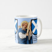 使徒の聖アンドリュー(P 006)と彼のシールドのマグカップ コーヒーマグカップ (正面右)