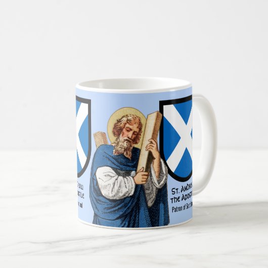 使徒の聖アンドリュー(P 006)と彼のシールドのマグカップ コーヒーマグカップ (正面右)