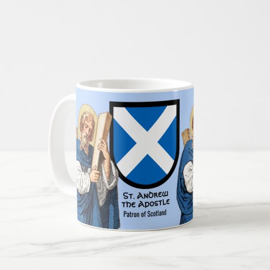 使徒の聖アンドリュー(P 006)と彼のシールドのマグカップ コーヒーマグカップ (正面左)