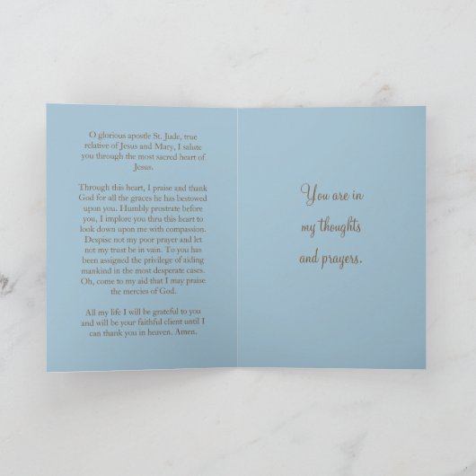 使徒の聖ジュード強力な祈りの言葉 シーズンカード (内部)