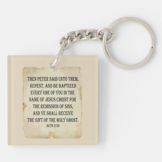 使徒の聖書の信者のための2:38 Keychainは機能します キーホルダー (裏面)