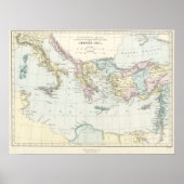 使徒パウロの宣教旅行の地図 ポスター (正面)