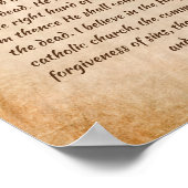 使徒信条カトリック祈りの言葉 ポスター (角)