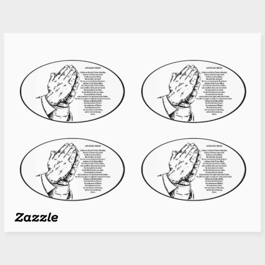 使徒信条祈りの言葉シール 楕円形シール (シート)