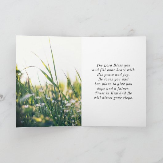 使徒行伝第17章28節は彼の中に住み、聖書の節を動かす カード (内部)