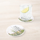 使徒行伝第17章28節は彼の中に住み、聖書の節を動かす コースター (側面)