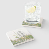 使徒行伝第17章28節は彼の中に住み、聖書の節を動かす  ストーンコースター (横)