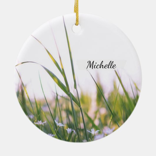 使徒行伝第17章28節は彼の中に住み、聖書の節を動かす セラミックオーナメント (裏面)