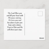 使徒行伝第17章28節は彼の中に住み、聖書の節を動かす ポストカード (裏面)