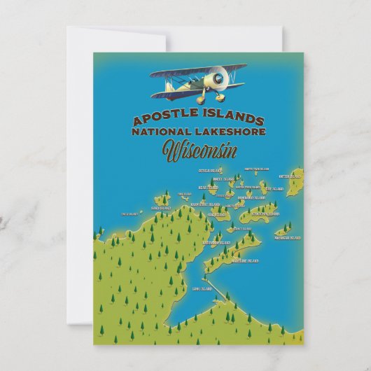 使徒諸島国家レイクショアの地図 招待状 (裏面)