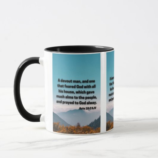使徒10:2 KJV聖書の聖なる書物、 経典Pic 2-Tone Mug マグカップ (左)