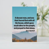使徒10:2 KJV聖書聖なる書物、 経典写真グリーティングカード カード (スタンド正面)
