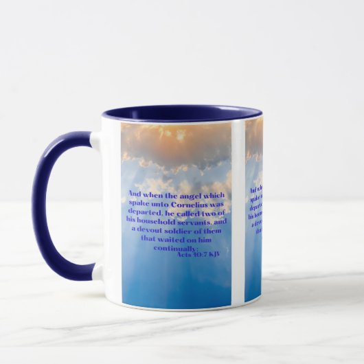 使徒10:7 KJV聖書の聖なる書物、 経典Pic 2-Tone Mug マグカップ (左)