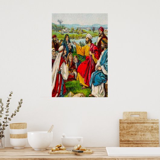 使徒16:14-15主はリディアのハートポスターを開く ポスター (キッチン)