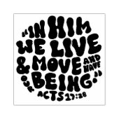 使徒17:28聖書の聖句の手のレタリングタイポグラフィ ラバースタンプ (インプリント)