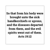 使徒19:12節の木版木版上ゴム印 ラバースタンプ (インプリント)