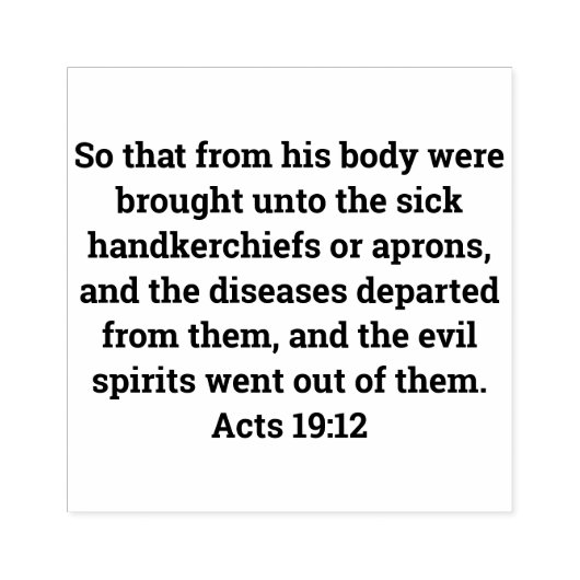 使徒19:12節の木版木版上ゴム印 ラバースタンプ (インプリント)