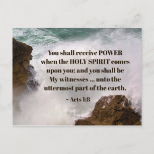 使徒1:8あなた方はPOWER Bible Verseを受け取る ポストカード
