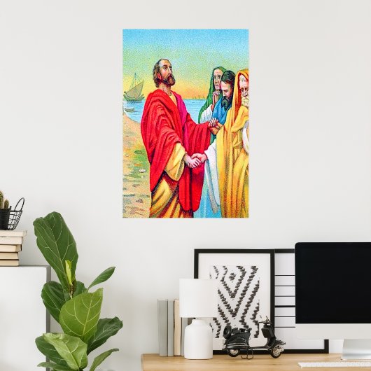 使徒20:17-38勇気付けられると警告その地位 ポスター (ホームオフィス)