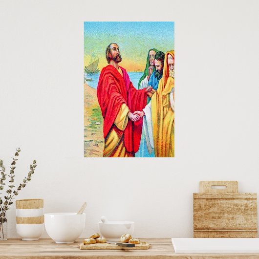 使徒20:17-38勇気付けられると警告その地位 ポスター (キッチン)